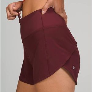 Speed Up High-Rise Lined Short 4"  in the color Red Merlot